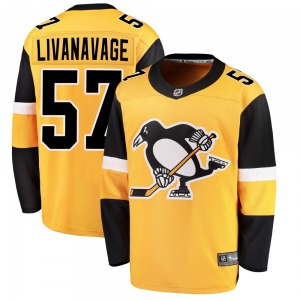 Breakaway Fanatics Branded Youth Jake Livanavage Gold Alternate Jersey - NHL Pittsburgh Penguins