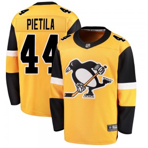 Breakaway Fanatics Branded Youth Chase Pietila Gold Alternate Jersey - NHL Pittsburgh Penguins