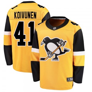 Breakaway Fanatics Branded Adult Ville Koivunen Gold Alternate Jersey - NHL Pittsburgh Penguins