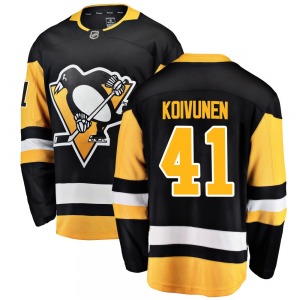 Breakaway Fanatics Branded Youth Ville Koivunen Black Home Jersey - NHL Pittsburgh Penguins
