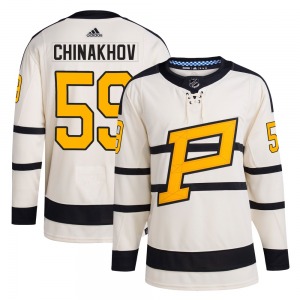 Authentic Adidas Youth Egor Chinakhov Cream 2023 Winter Classic Jersey - NHL Pittsburgh Penguins