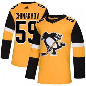 Authentic Adidas Youth Egor Chinakhov Gold Alternate Jersey - NHL Pittsburgh Penguins