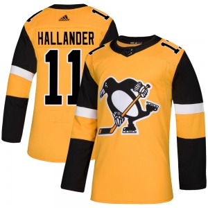 Authentic Adidas Youth Filip Hallander Gold Alternate Jersey - NHL Pittsburgh Penguins