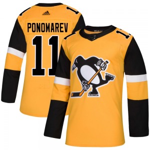 Authentic Adidas Youth Vasily Ponomarev Gold Alternate Jersey - NHL Pittsburgh Penguins