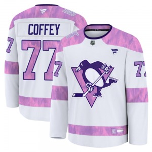 Premium Fanatics Youth Paul Coffey White 2024 Hockey Fights Cancer Practice Jersey - NHL Pittsburgh Penguins