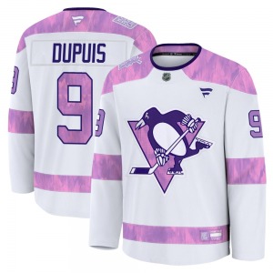 Premium Fanatics Youth Pascal Dupuis White 2024 Hockey Fights Cancer Practice Jersey - NHL Pittsburgh Penguins