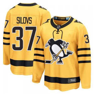 Breakaway Fanatics Adult Arturs Silovs Gold Alternate 2025 Jersey - NHL Pittsburgh Penguins