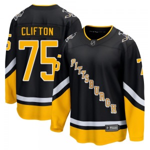 Premier Fanatics Branded Youth Connor Clifton Black 2021/22 Alternate Breakaway Player Jersey - NHL Pittsburgh Penguins