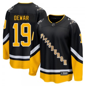 Premier Fanatics Branded Youth Connor Dewar Black 2021/22 Alternate Breakaway Player Jersey - NHL Pittsburgh Penguins