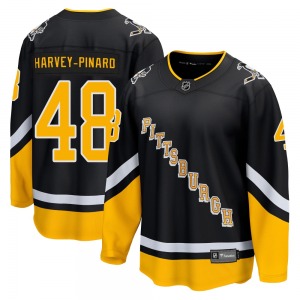 Premier Fanatics Branded Youth Rafael Harvey-Pinard Black 2021/22 Alternate Breakaway Player Jersey - NHL Pittsburgh Penguins