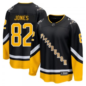 Premier Fanatics Branded Youth Caleb Jones Black 2021/22 Alternate Breakaway Player Jersey - NHL Pittsburgh Penguins