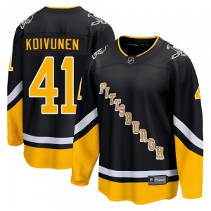 Premier Fanatics Branded Youth Ville Koivunen Black 2021/22 Alternate Breakaway Player Jersey - NHL Pittsburgh Penguins