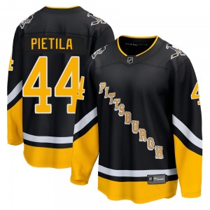 Premier Fanatics Branded Youth Chase Pietila Black 2021/22 Alternate Breakaway Player Jersey - NHL Pittsburgh Penguins