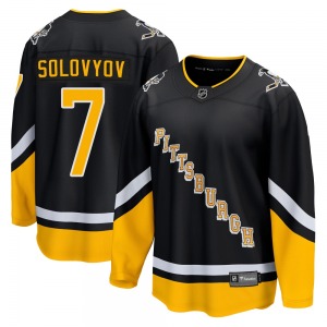 Premier Fanatics Branded Youth Ilya Solovyov Black 2021/22 Alternate Breakaway Player Jersey - NHL Pittsburgh Penguins