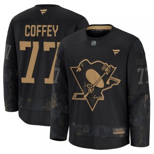 Premium Fanatics Youth Paul Coffey Black 2024 Military Appreciation Practice Jersey - NHL Pittsburgh Penguins