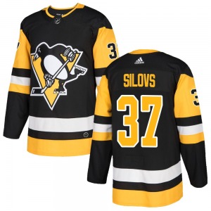 Authentic Adidas Adult Arturs Silovs Black Home Jersey - NHL Pittsburgh Penguins