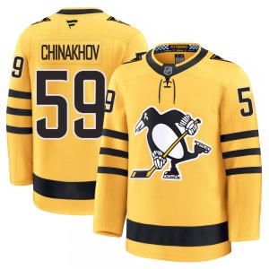 Premium Fanatics Youth Egor Chinakhov Gold Alternate 2025 Jersey - NHL Pittsburgh Penguins