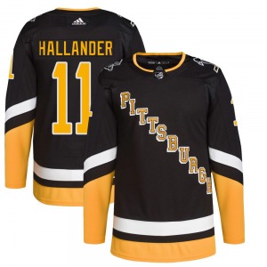 Authentic Adidas Adult Filip Hallander Black 2021/22 Alternate Primegreen Pro Player Jersey - NHL Pittsburgh Penguins