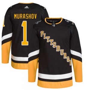 Authentic Adidas Adult Sergei Murashov Black 2021/22 Alternate Primegreen Pro Player Jersey - NHL Pittsburgh Penguins