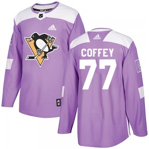 Authentic Adidas Youth Paul Coffey Purple Fights Cancer Practice Jersey - NHL Pittsburgh Penguins