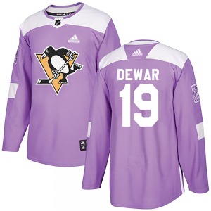 Authentic Adidas Youth Connor Dewar Purple Fights Cancer Practice Jersey - NHL Pittsburgh Penguins