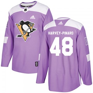 Authentic Adidas Youth Rafael Harvey-Pinard Purple Fights Cancer Practice Jersey - NHL Pittsburgh Penguins