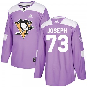 Authentic Adidas Youth P.O Joseph Purple Fights Cancer Practice Jersey - NHL Pittsburgh Penguins