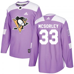 Authentic Adidas Youth Marty Mcsorley Purple Fights Cancer Practice Jersey - NHL Pittsburgh Penguins