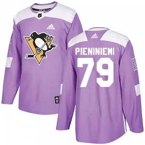Authentic Adidas Youth Emil Pieniniemi Purple Fights Cancer Practice Jersey - NHL Pittsburgh Penguins