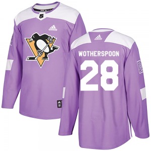 Authentic Adidas Youth Parker Wotherspoon Purple Fights Cancer Practice Jersey - NHL Pittsburgh Penguins