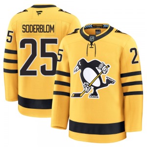 Premium Fanatics Adult Elmer Soderblom Gold Alternate 2025 Jersey - NHL Pittsburgh Penguins