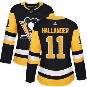 Authentic Adidas Women's Filip Hallander Black Home Jersey - NHL Pittsburgh Penguins