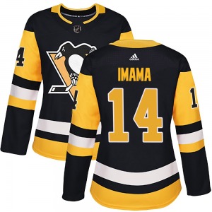 Authentic Adidas Women's Bokondji Imama Black Home Jersey - NHL Pittsburgh Penguins