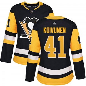 Authentic Adidas Women's Ville Koivunen Black Home Jersey - NHL Pittsburgh Penguins