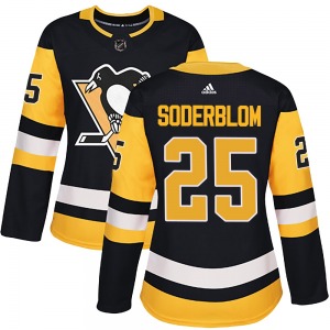Authentic Adidas Women's Elmer Soderblom Black Home Jersey - NHL Pittsburgh Penguins