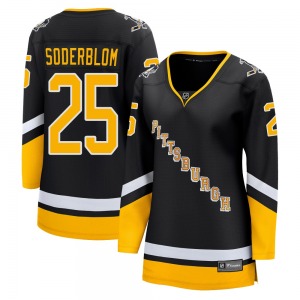 Premier Fanatics Branded Women's Elmer Soderblom Black 2021/22 Alternate Breakaway Player Jersey - NHL Pittsburgh Penguins