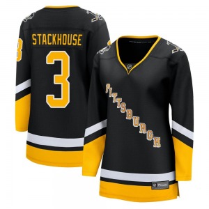 Premier Fanatics Branded Women's Ron Stackhouse Black 2021/22 Alternate Breakaway Player Jersey - NHL Pittsburgh Penguins
